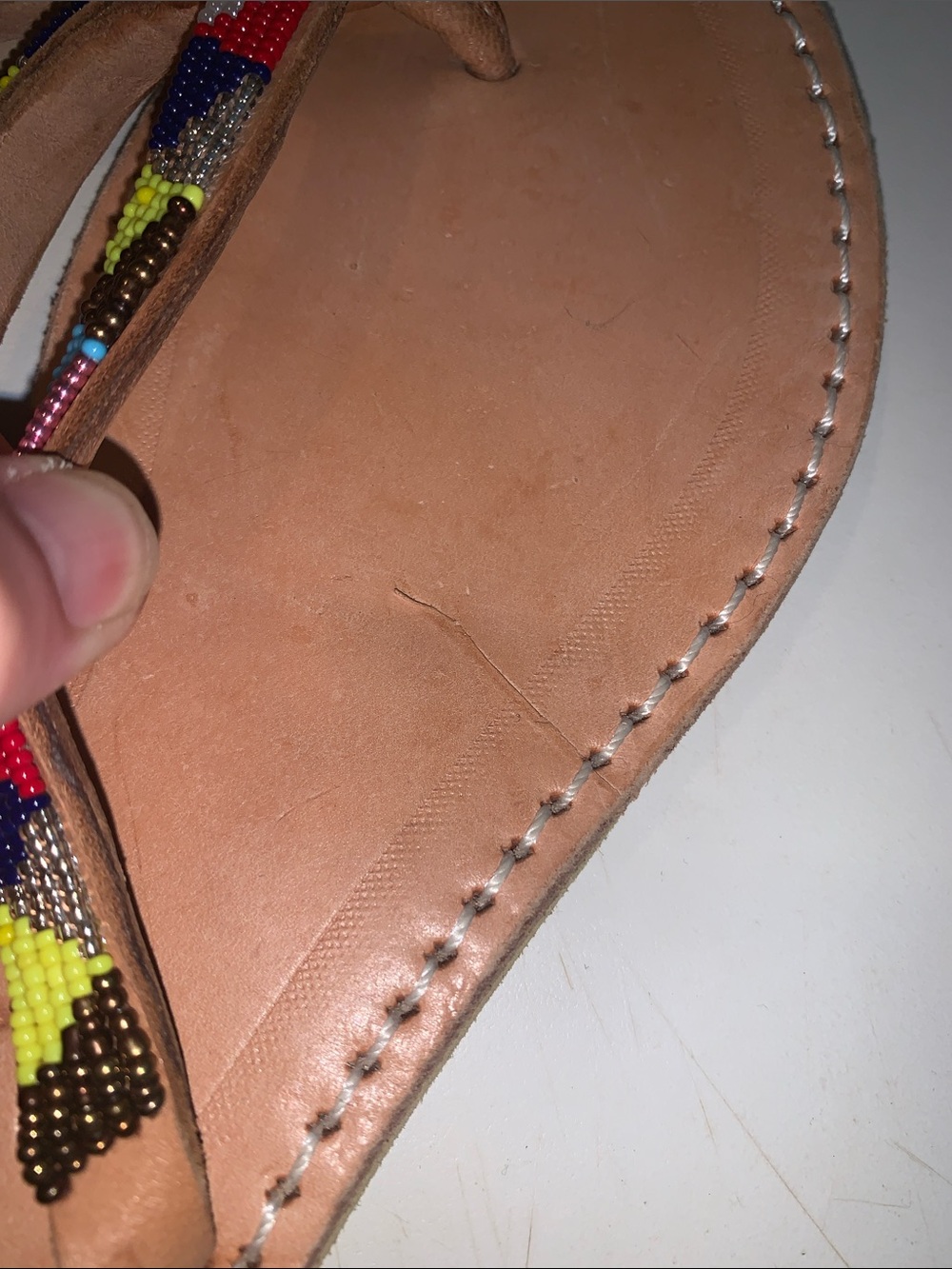 Laidback London Beaded Multicolor Leather Flip Flops - Women - Picture 9 of 9